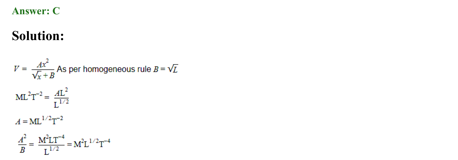 Units and Measurements solution 14