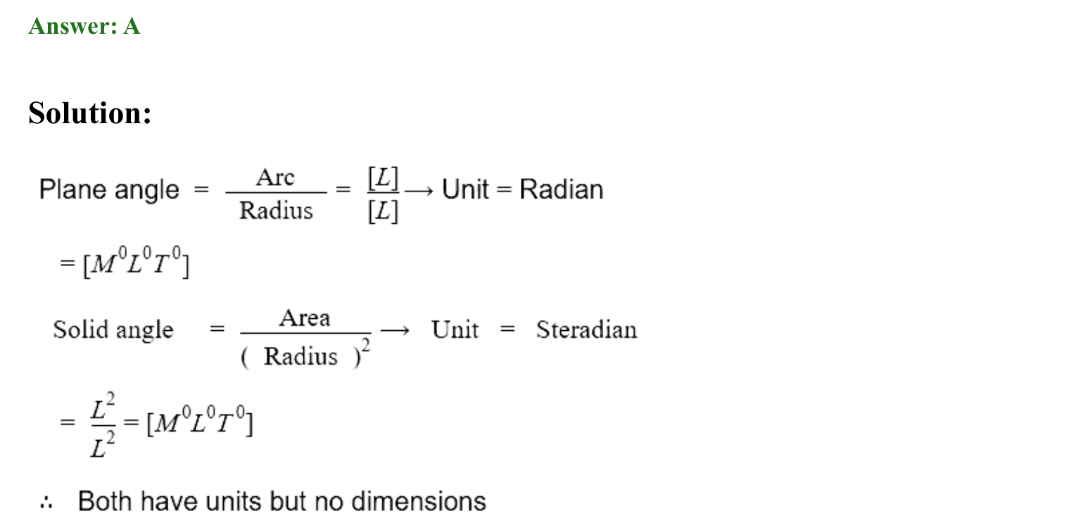 Units and Measurements solution 19