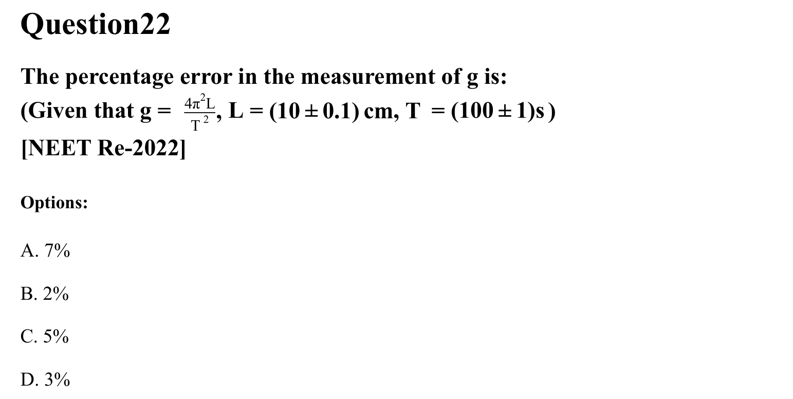 Units and Measurements question 22