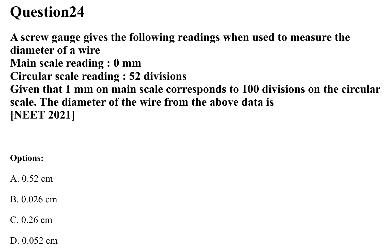 Units and Measurements question 24