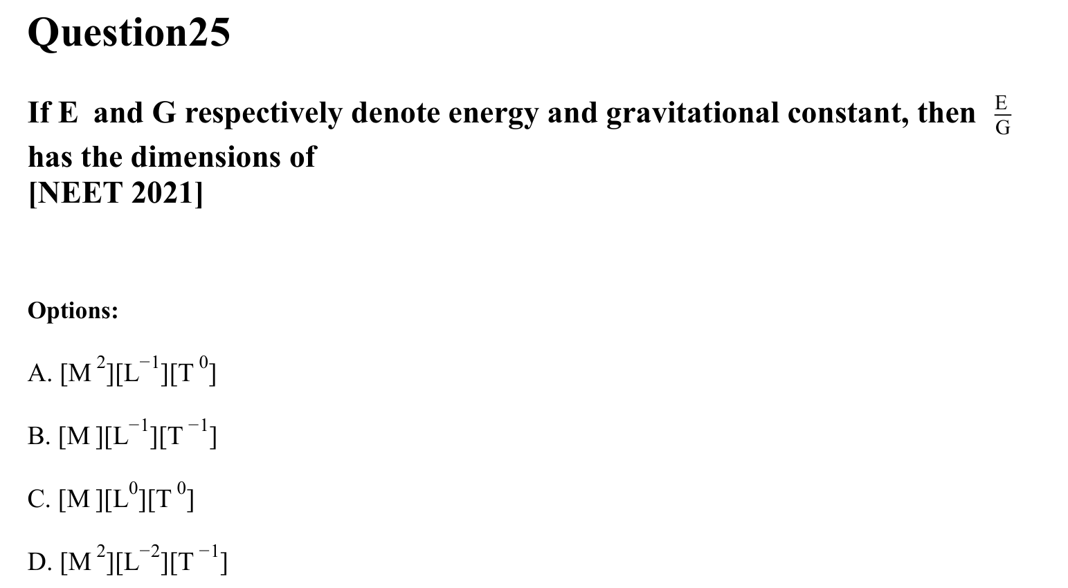 Units and Measurements question 25