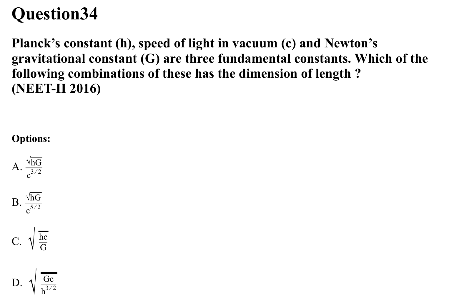 Units and Measurements question 34