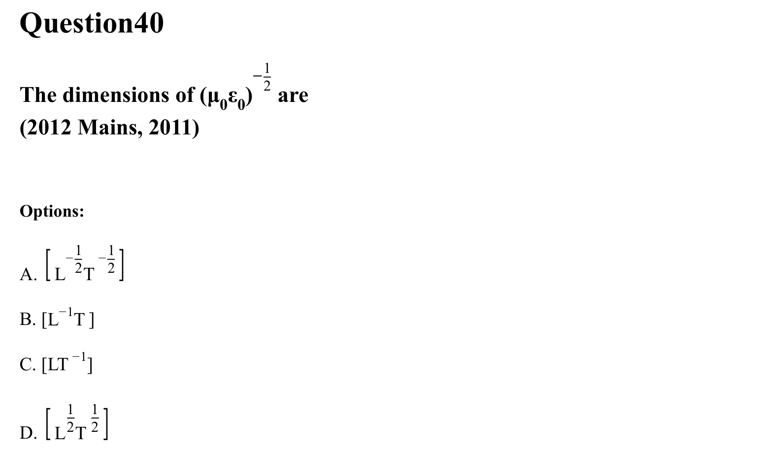 Units and Measurements question 40