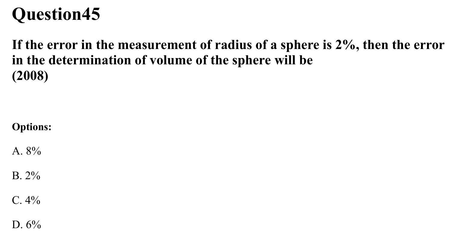 Units and Measurements question 45