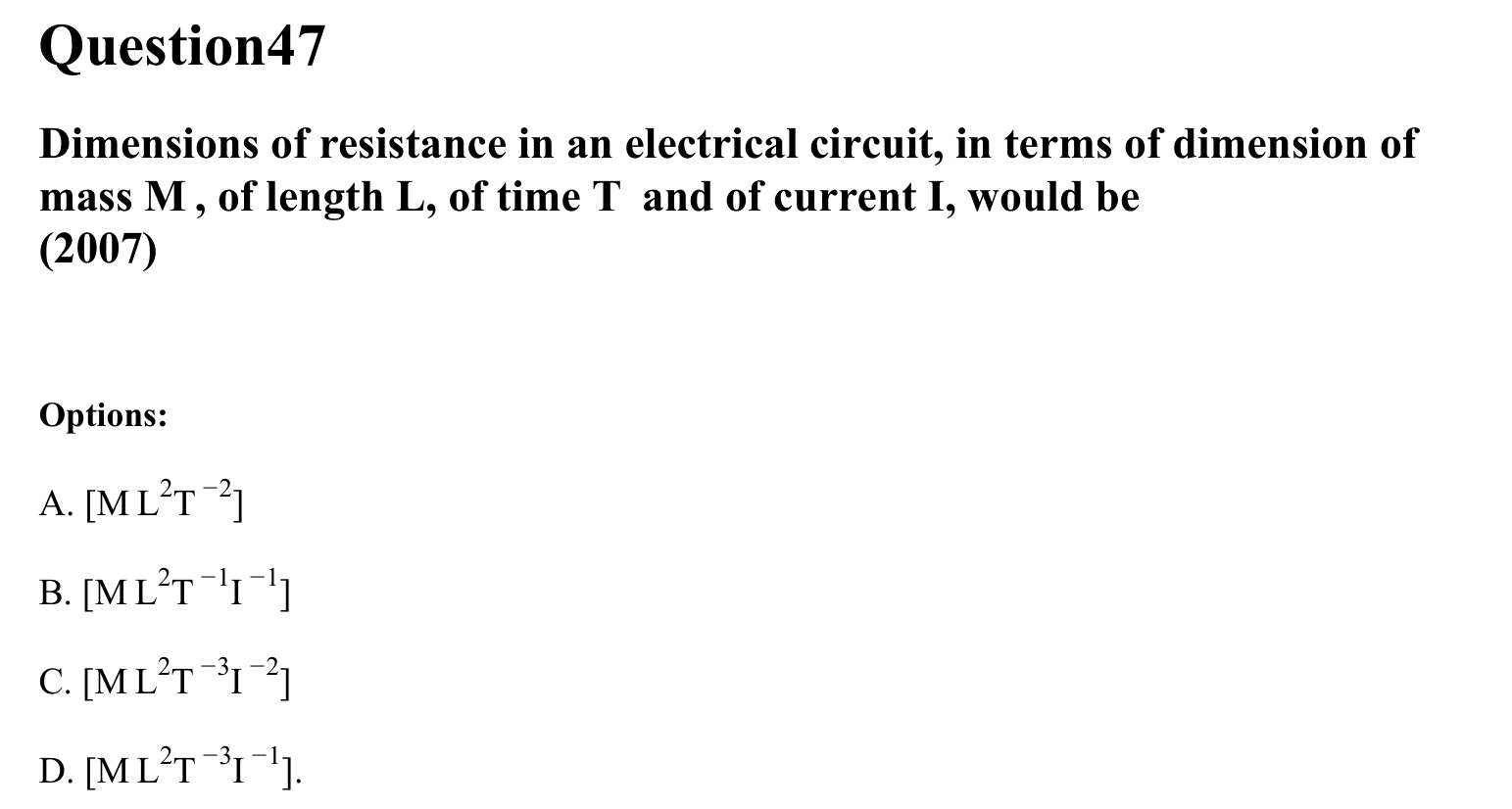Units and Measurements question 47
