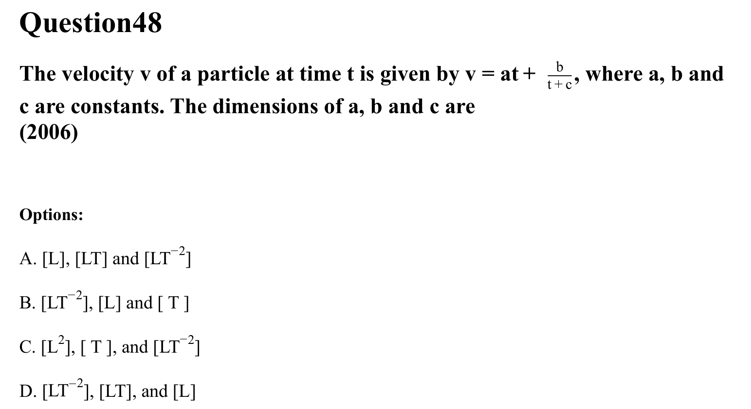 Units and Measurements question 48