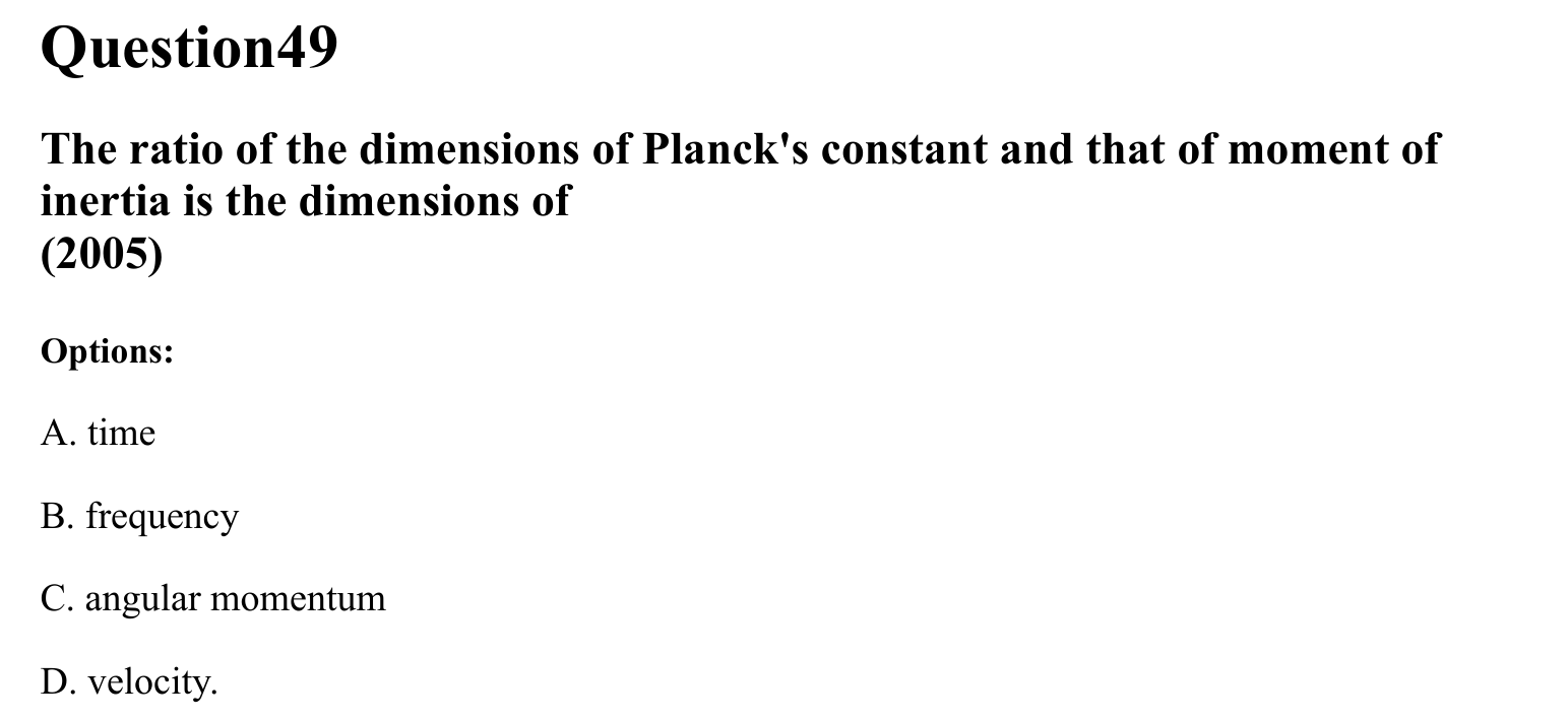 Units and Measurements question 49