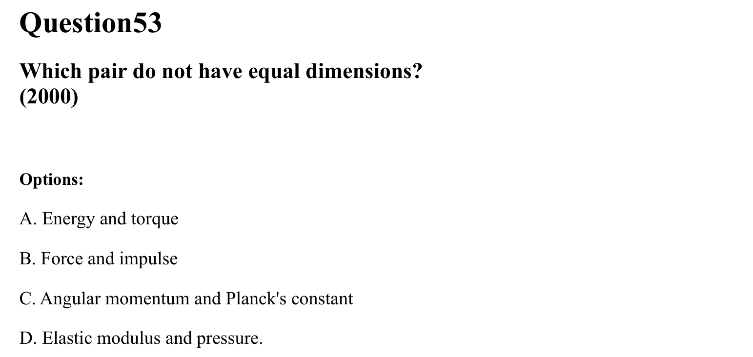 Units and Measurements question 53