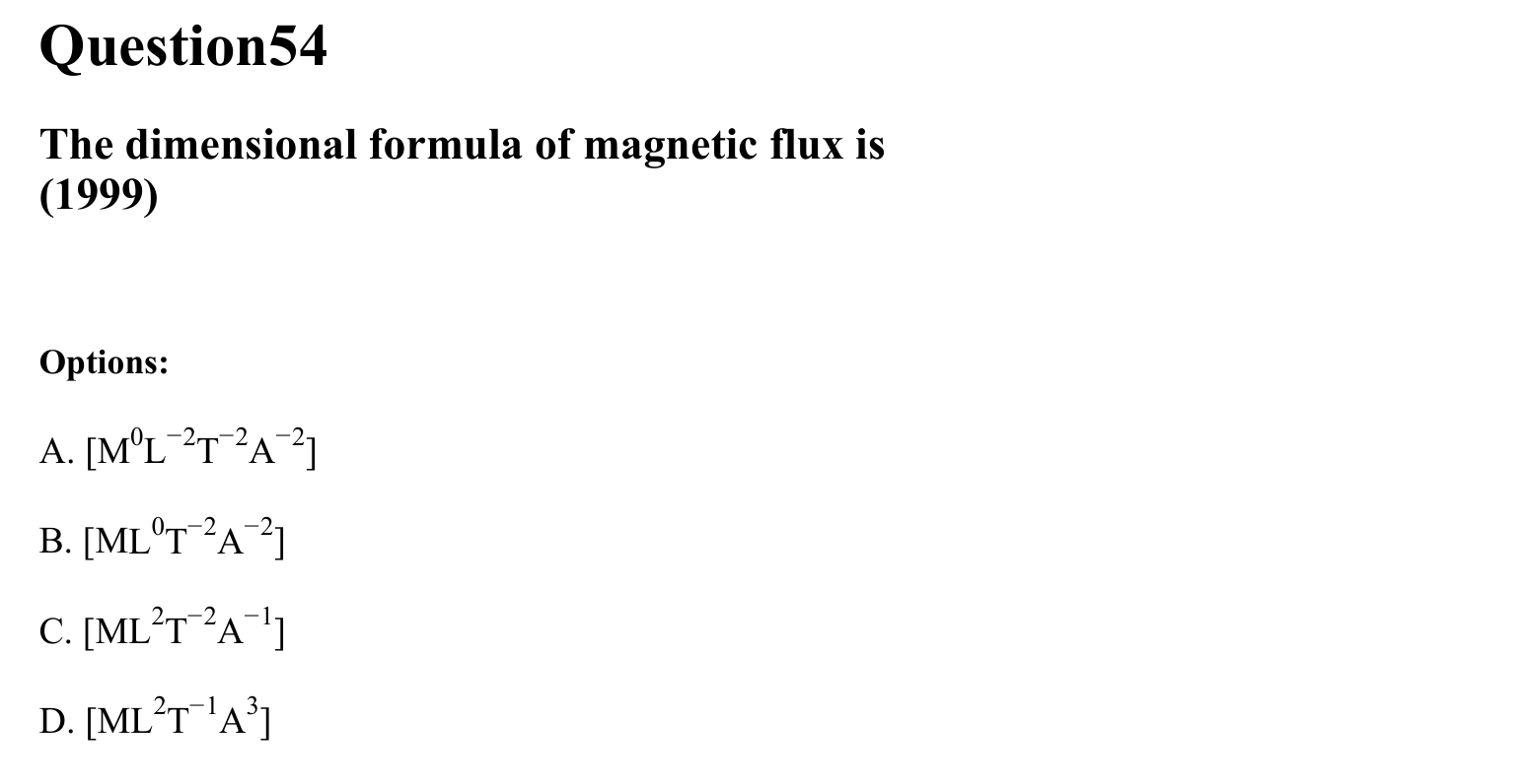 Units and Measurements question 54
