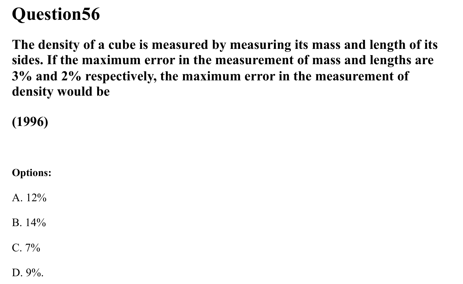Units and Measurements question 56