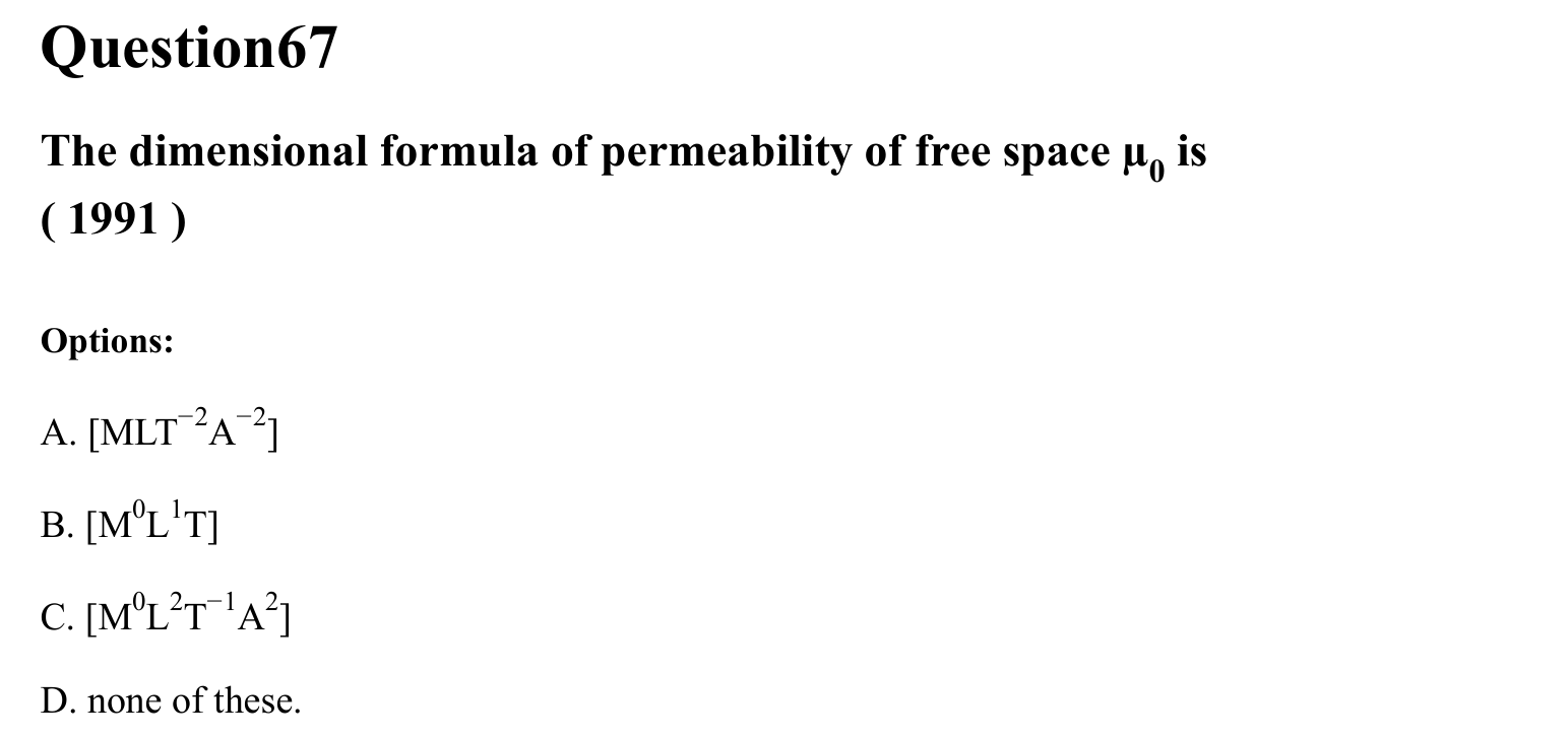 Units and Measurements question 67