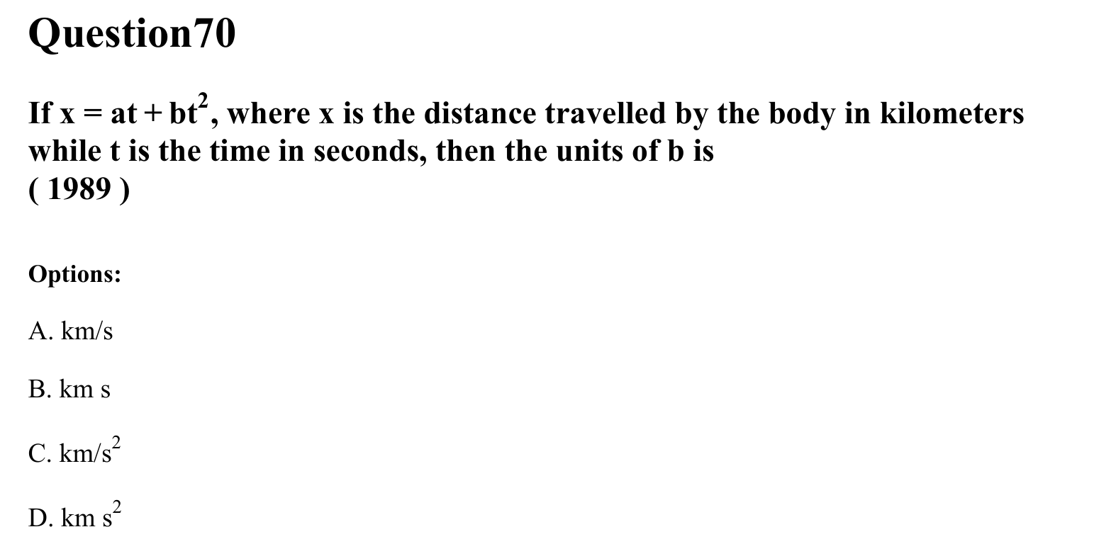 Units and Measurements question 70