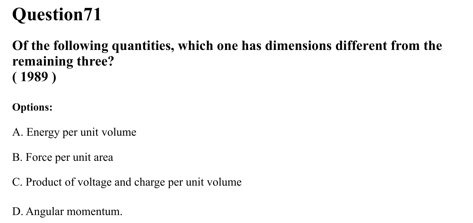 Units and Measurements question 71