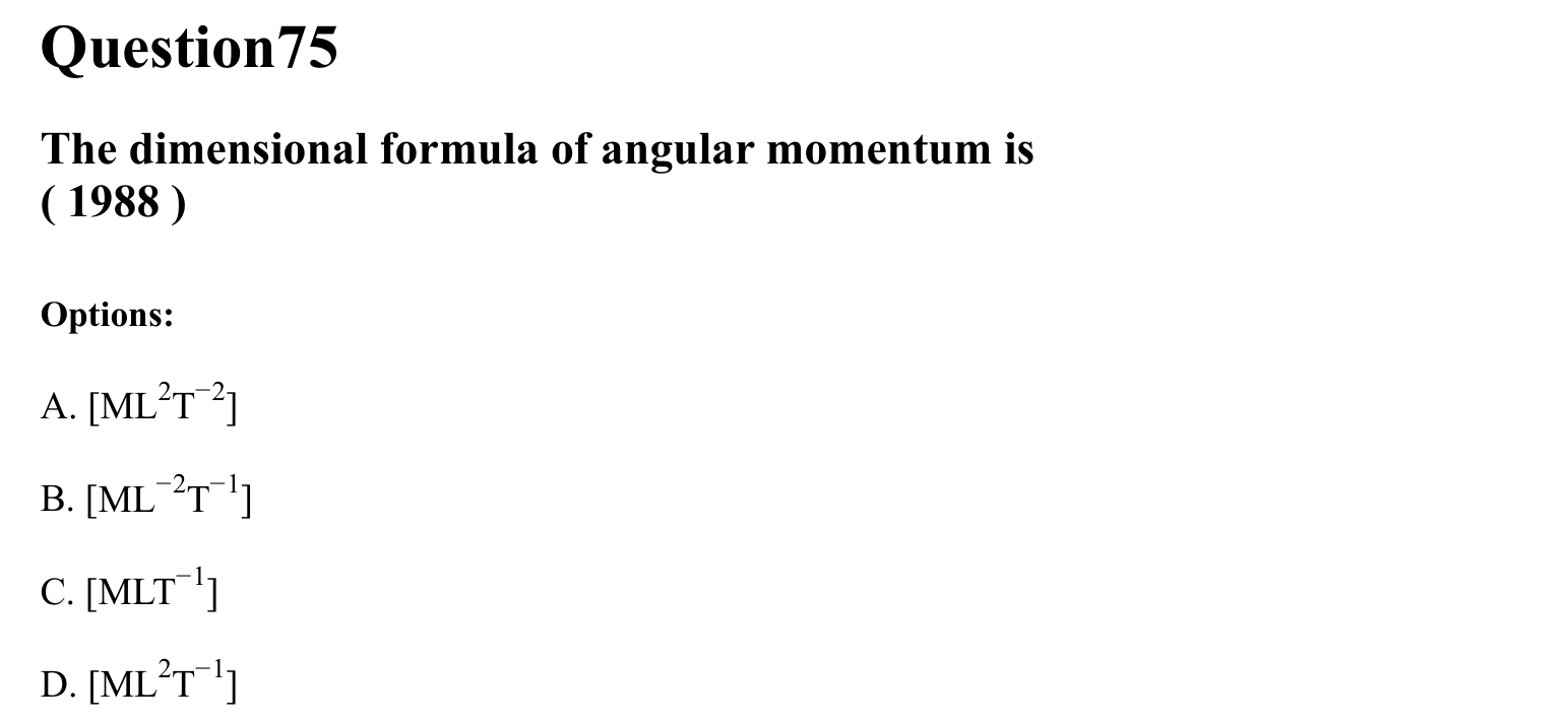 Units and Measurements question 75