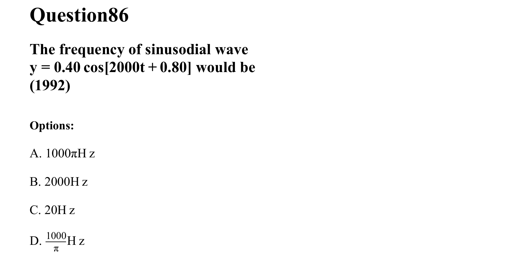 Waves question 86