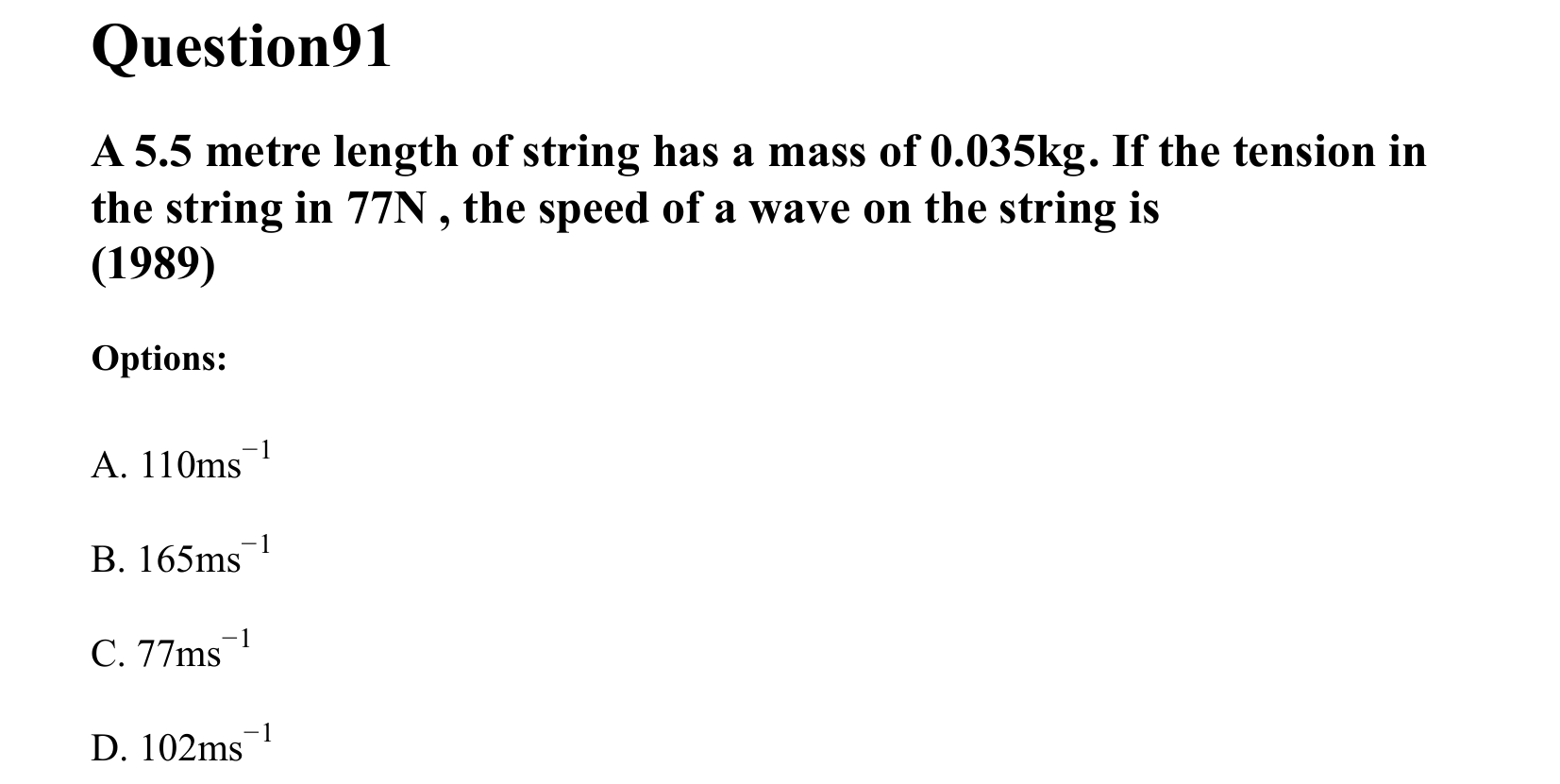 Waves question 91