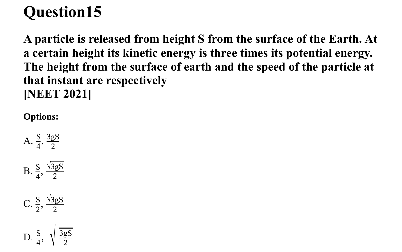 Work Energy and Power question 15