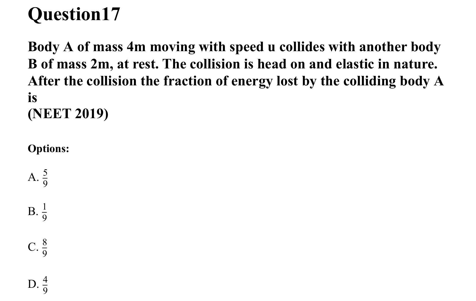 Work Energy and Power question 17