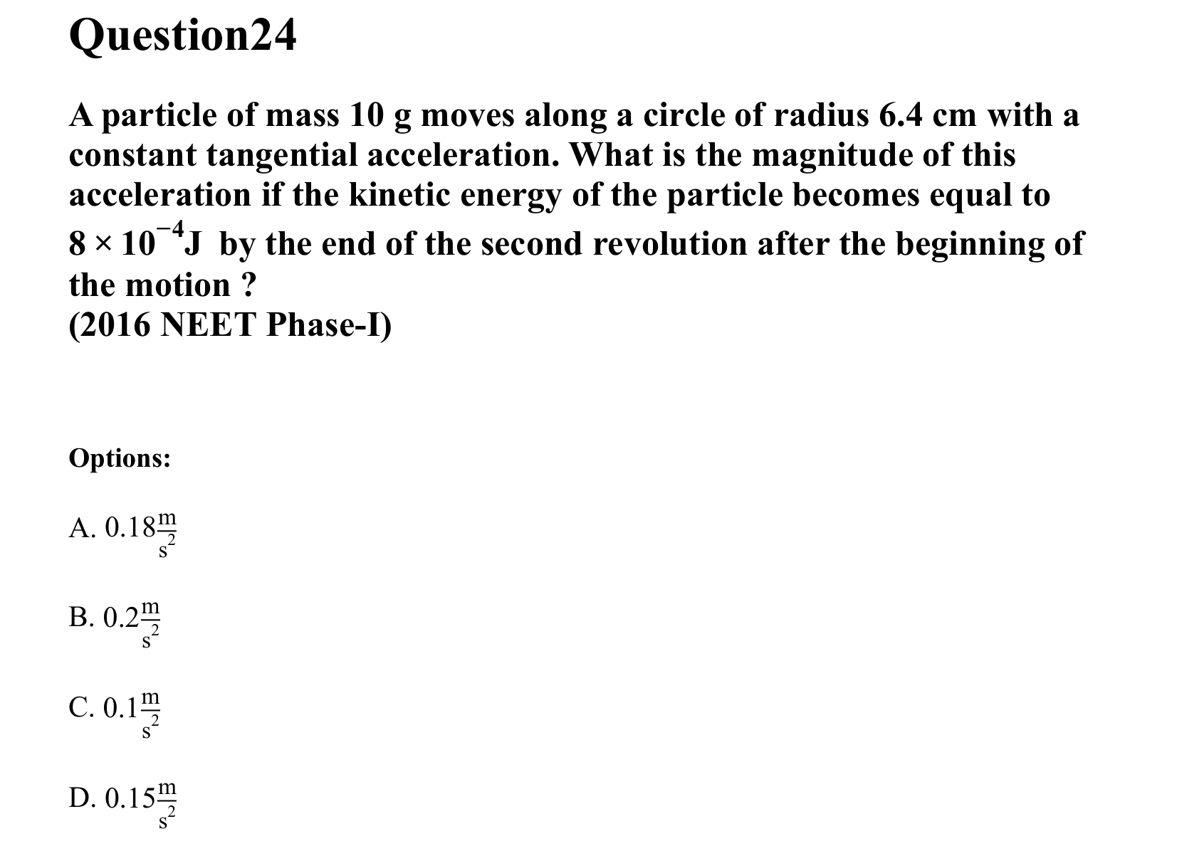 Work Energy and Power question 24