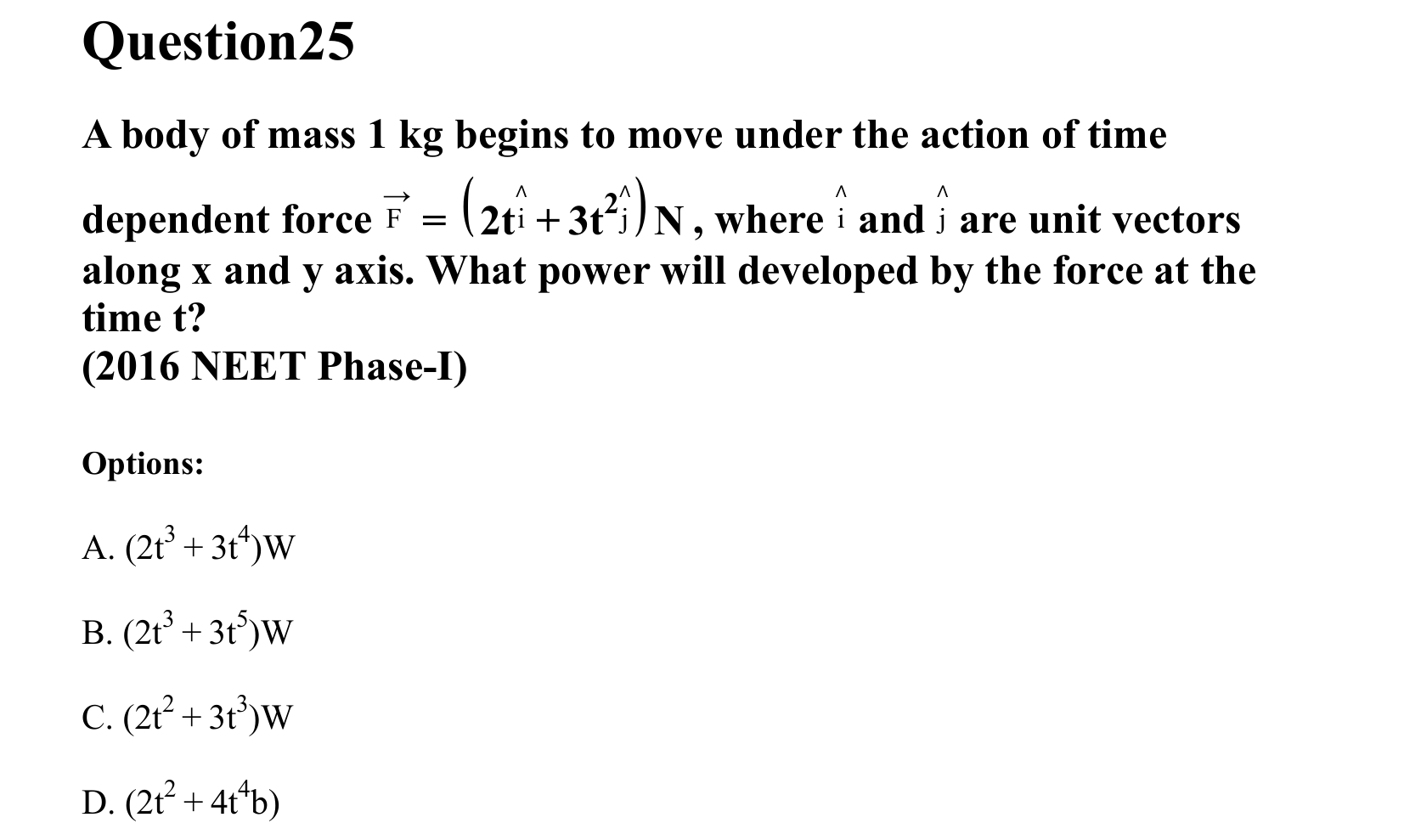 Work Energy and Power question 25