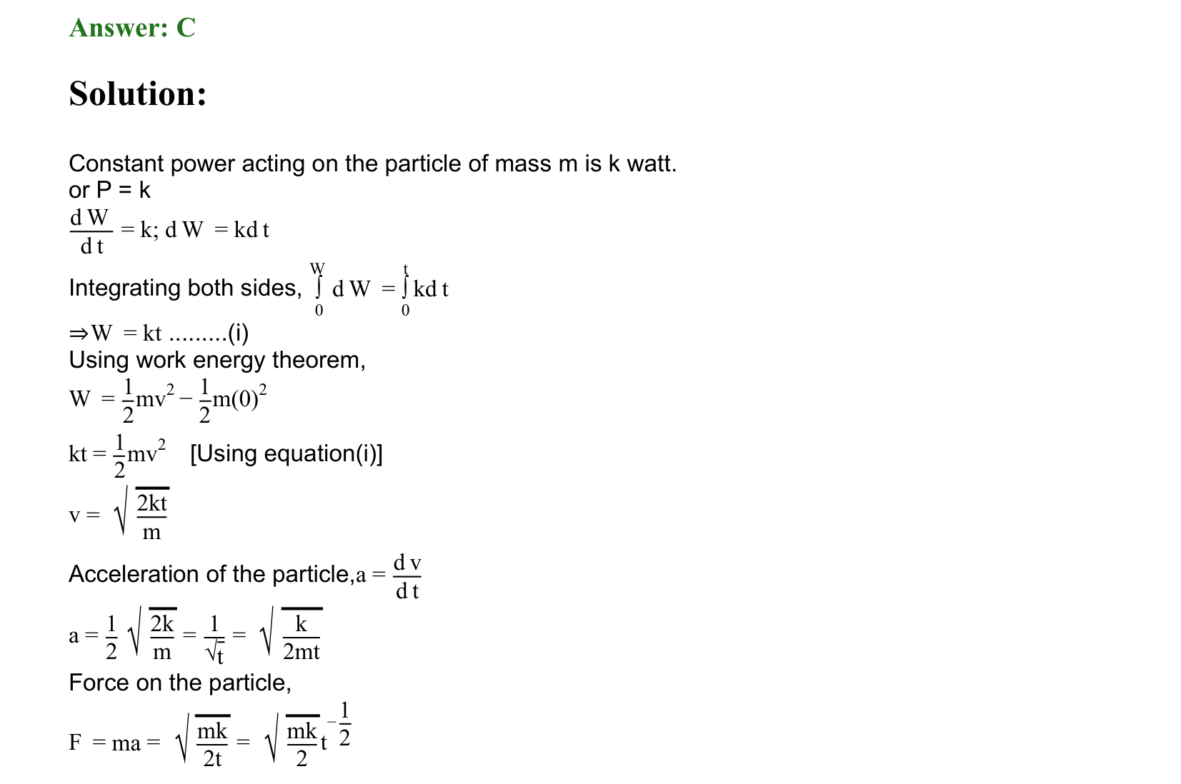 Work Energy and Power solution 34
