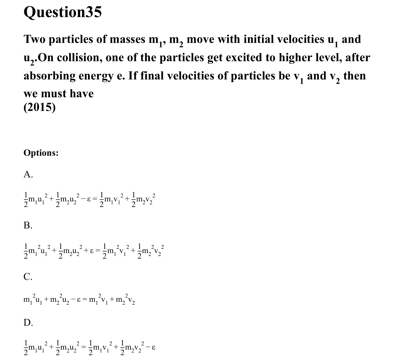 Work Energy and Power question 35