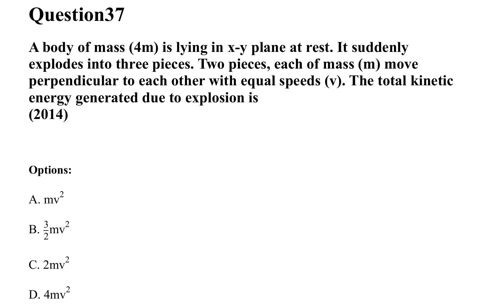 Work Energy and Power question 37