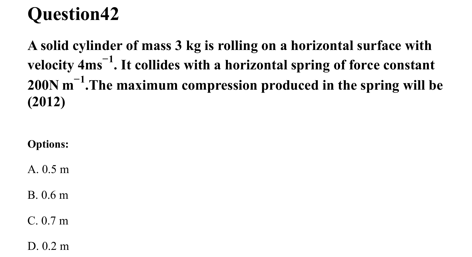 Work Energy and Power question 42