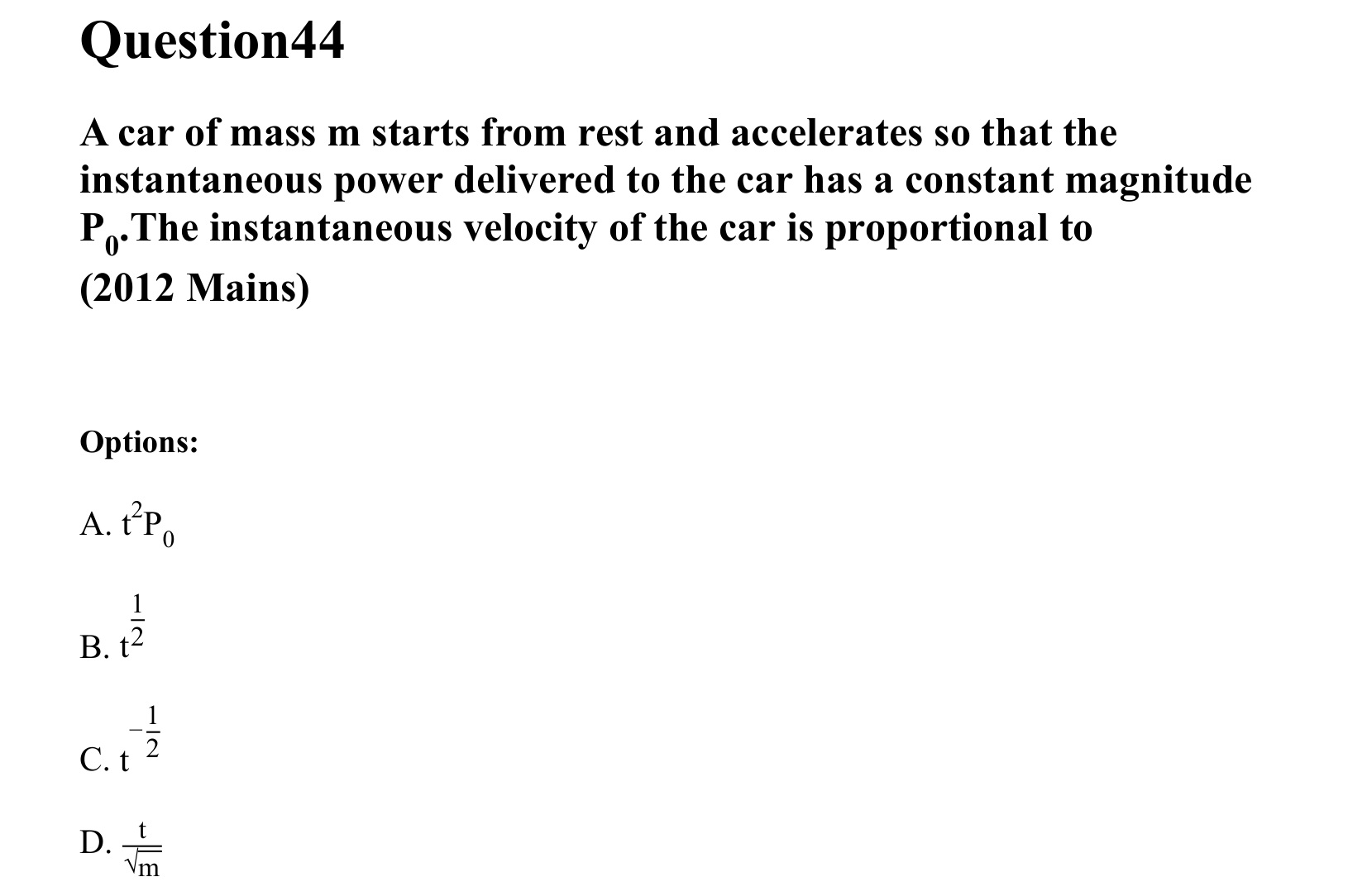 Work Energy and Power question 44
