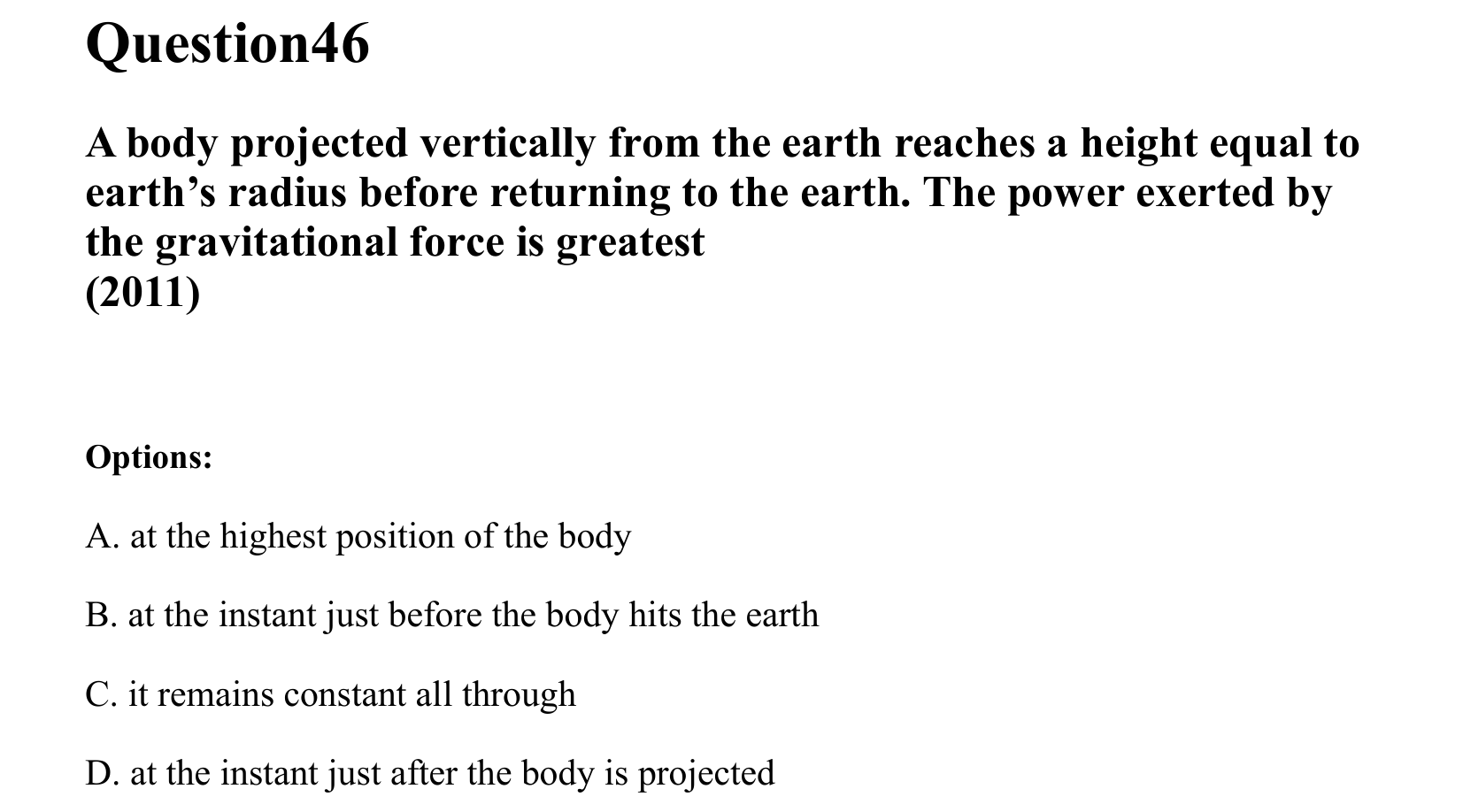 Work Energy and Power question 46
