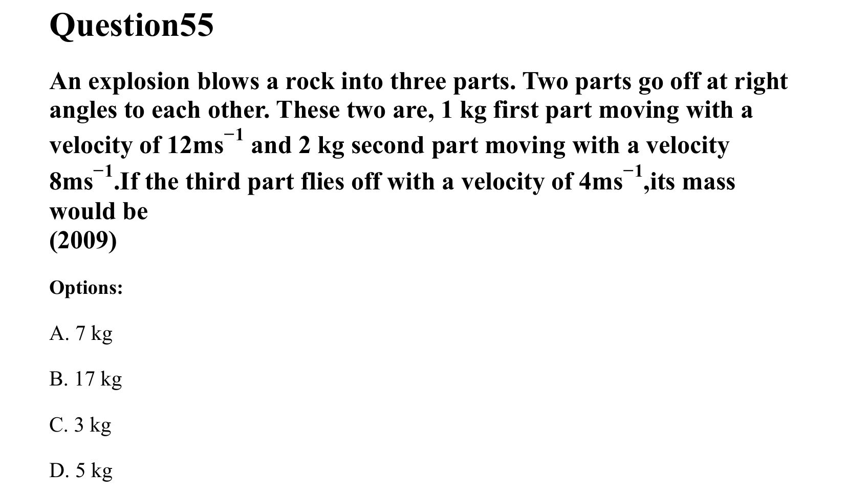 Work Energy and Power question 55