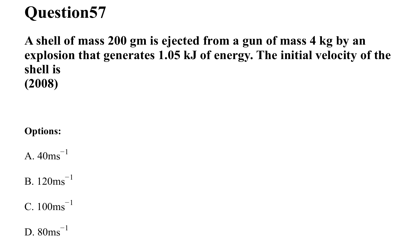 Work Energy and Power question 57