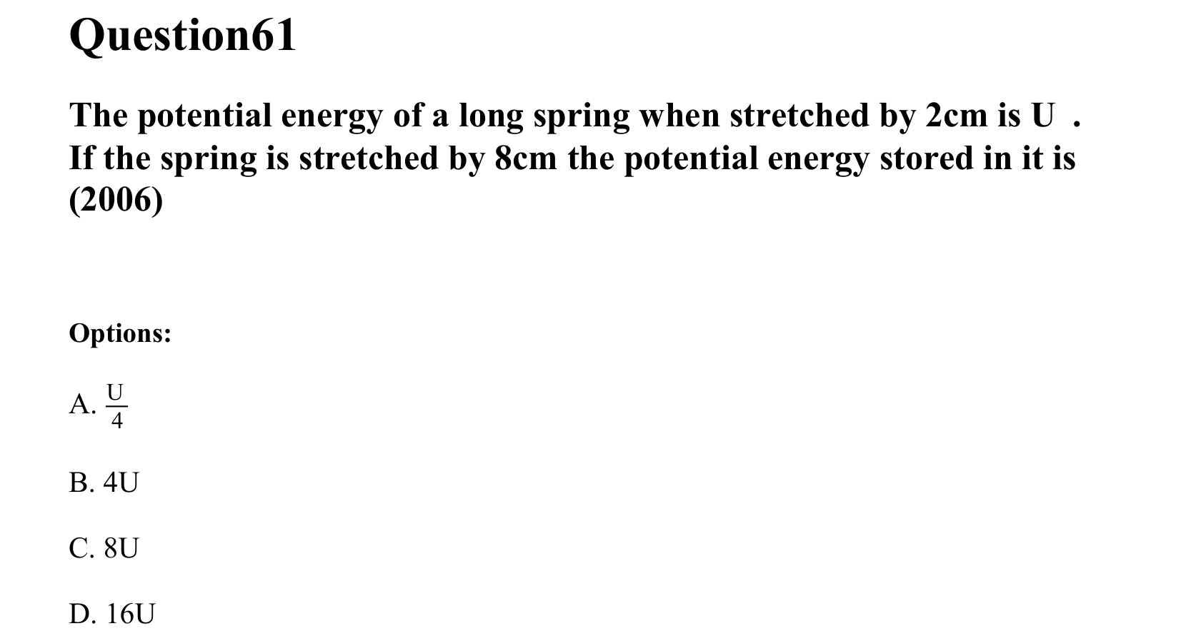 Work Energy and Power question 61