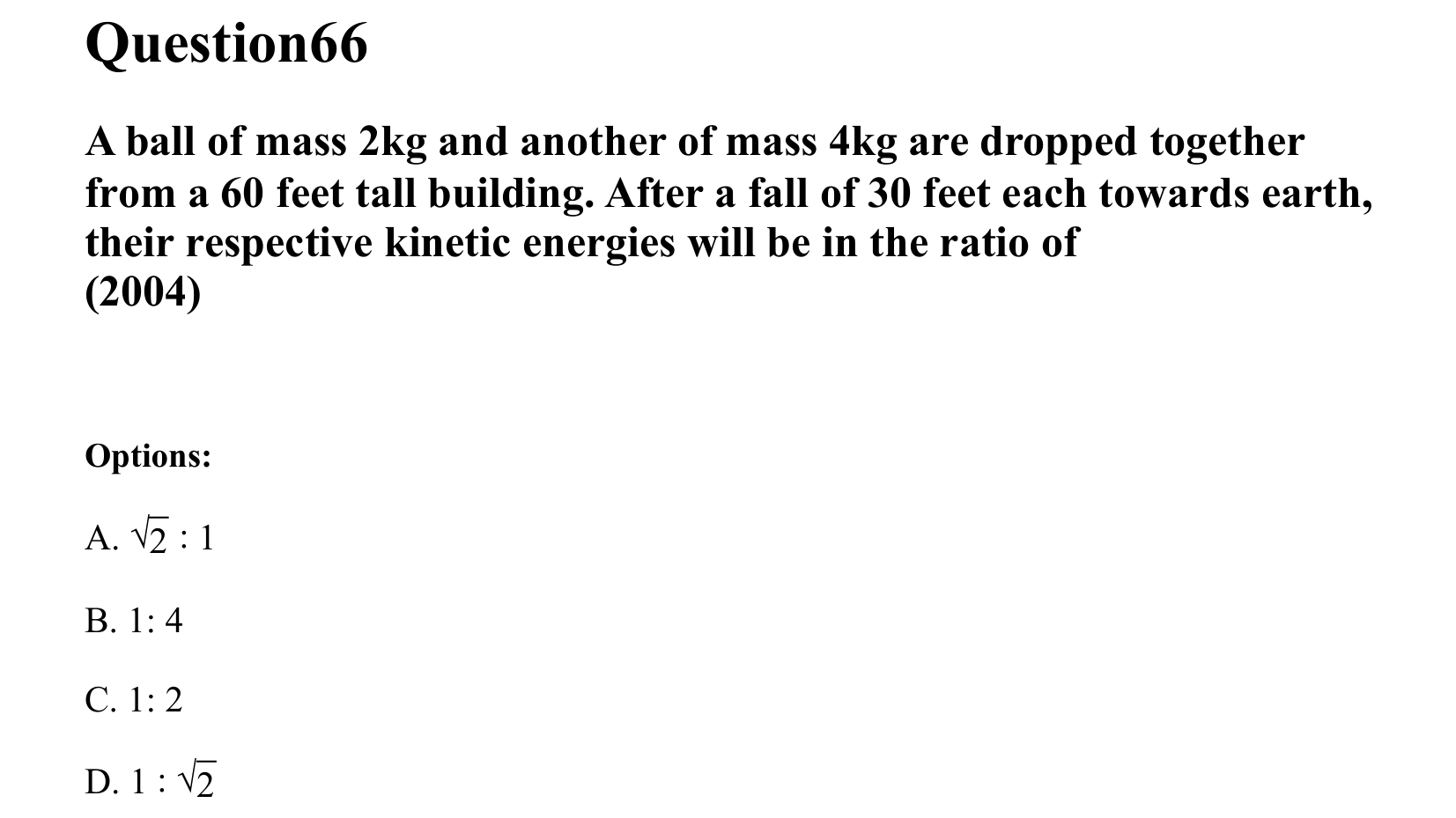 Work Energy and Power question 66