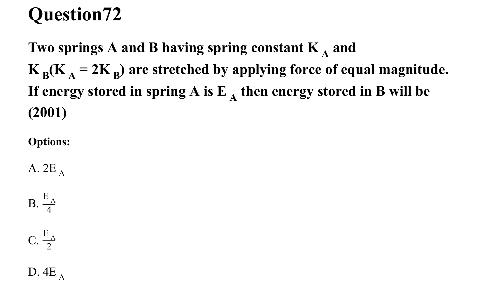 Work Energy and Power question 72