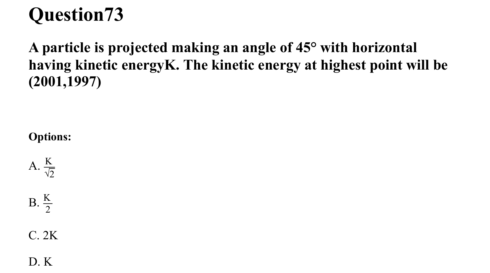 Work Energy and Power question 73