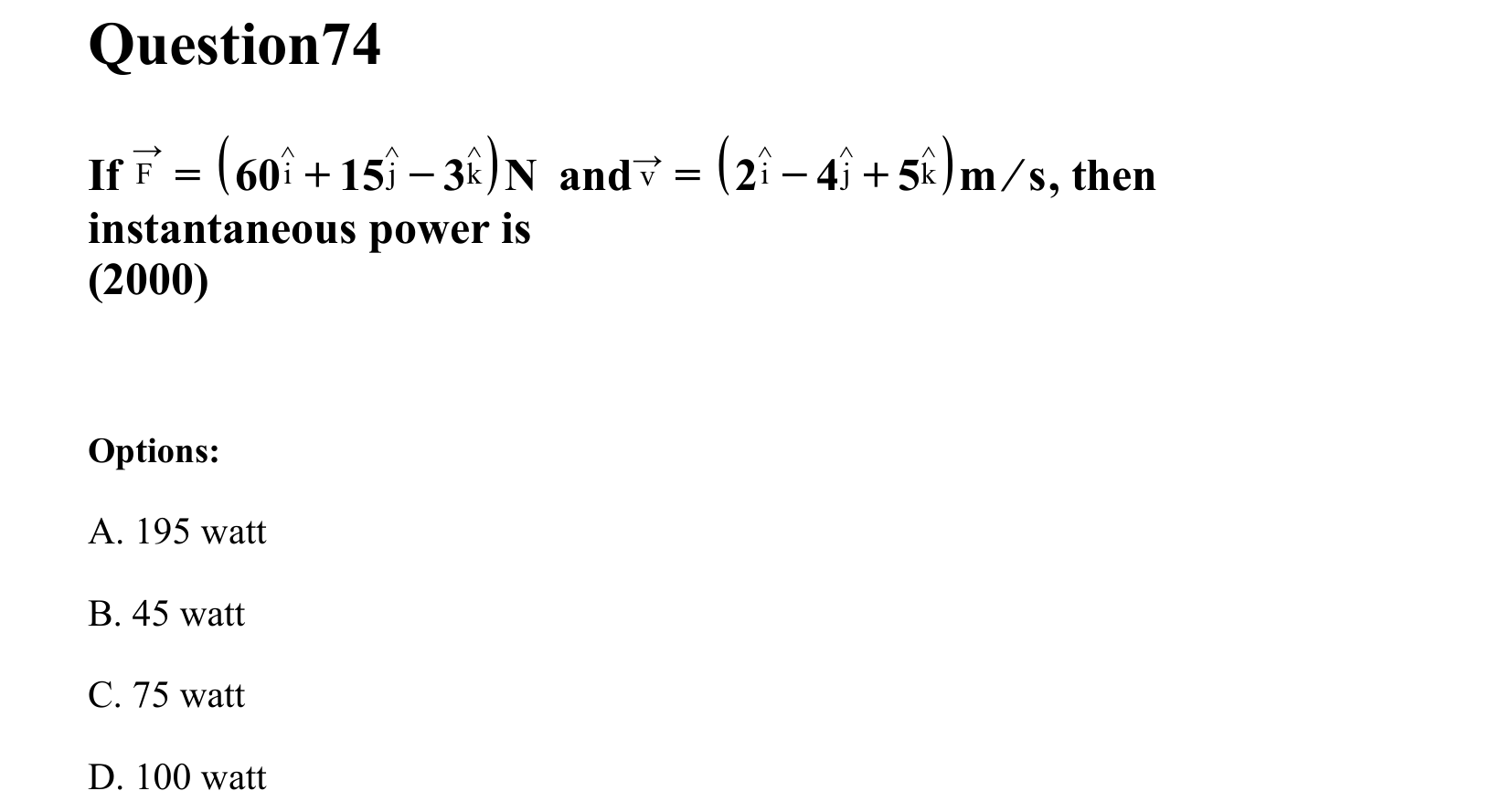 Work Energy and Power question 74
