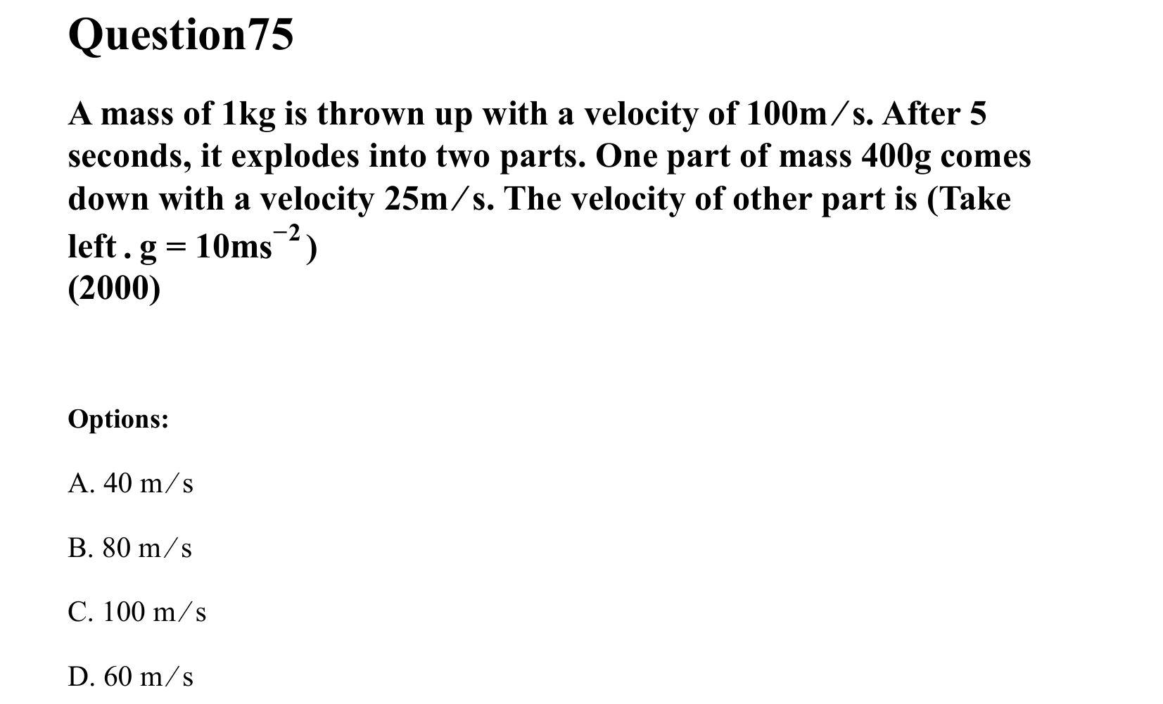 Work Energy and Power question 75
