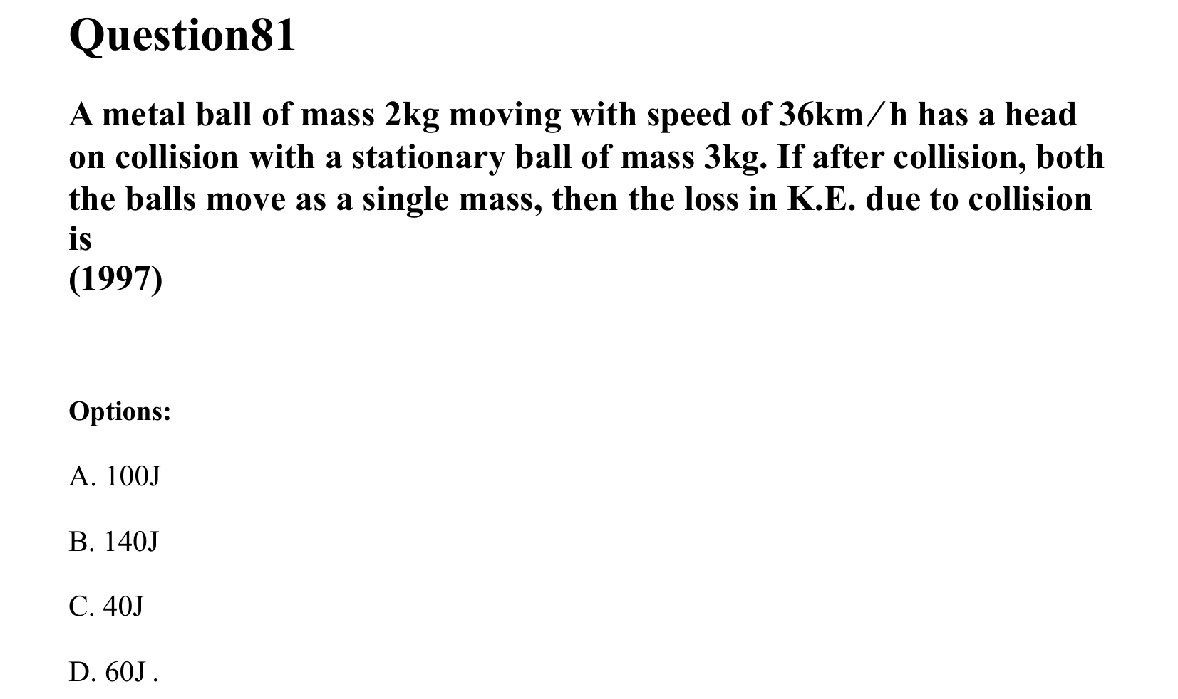 Work Energy and Power question 81
