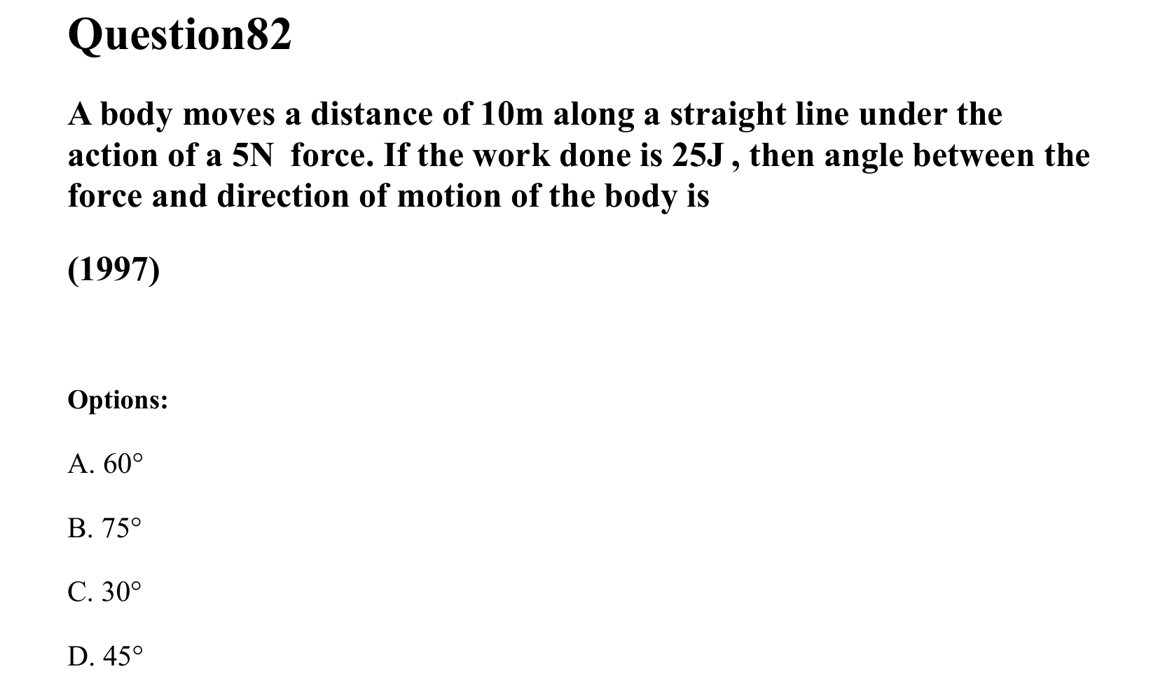 Work Energy and Power question 82