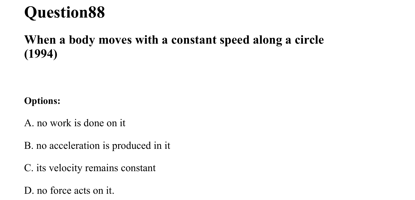 Work Energy and Power question 88