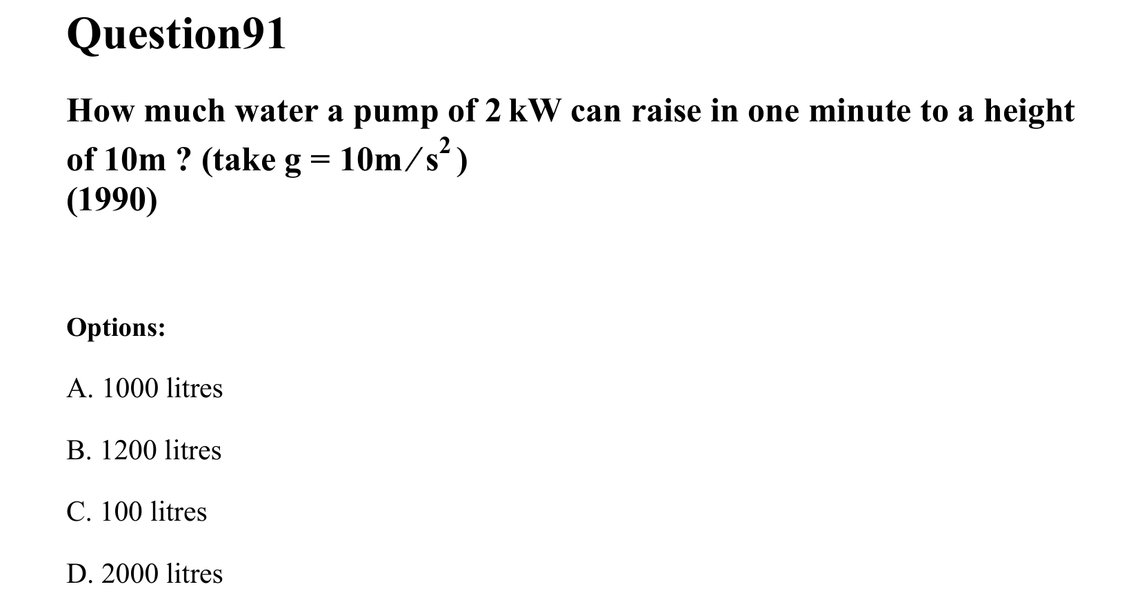 Work Energy and Power question 91