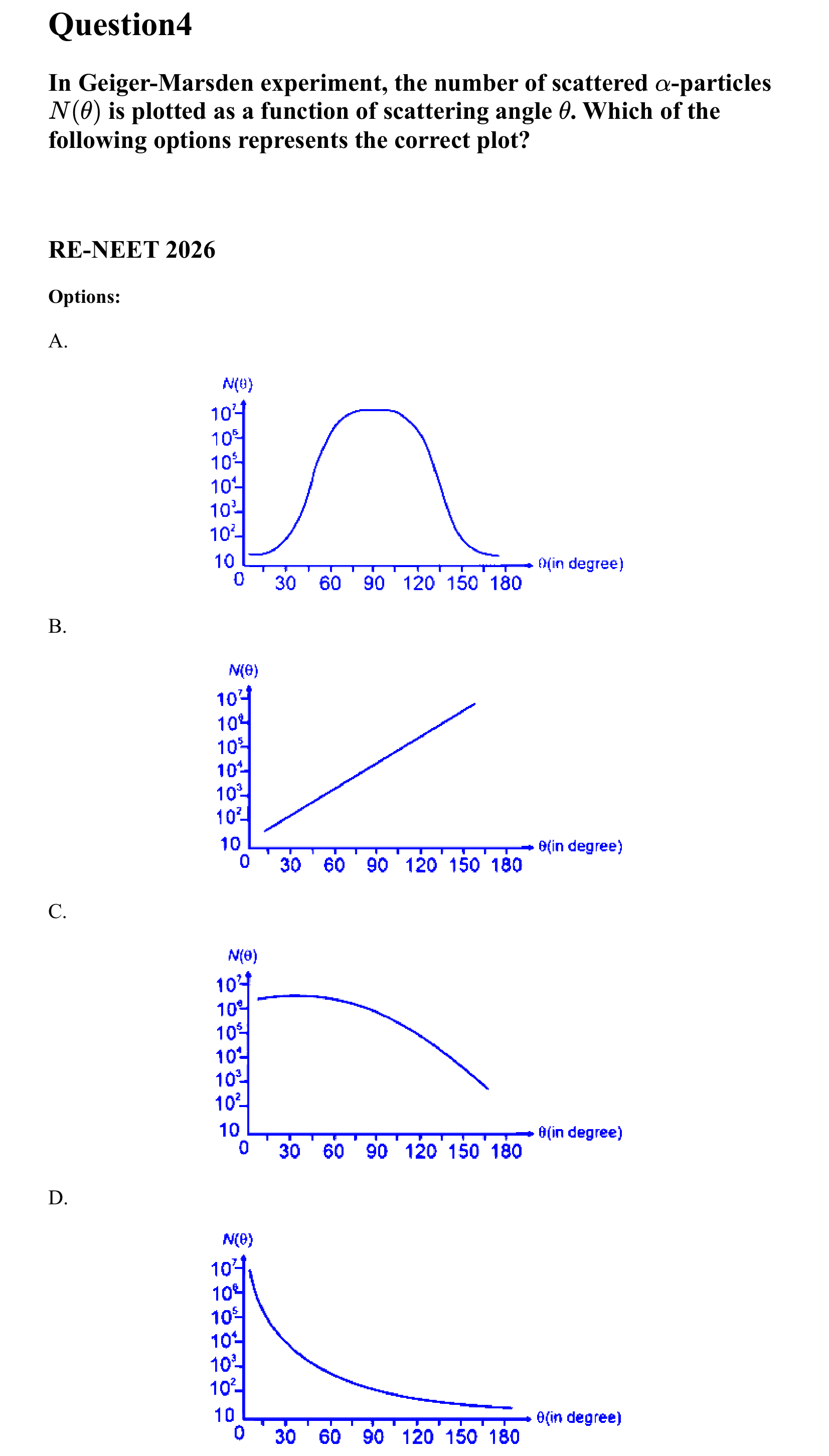 Atoms and Nuclei question 4