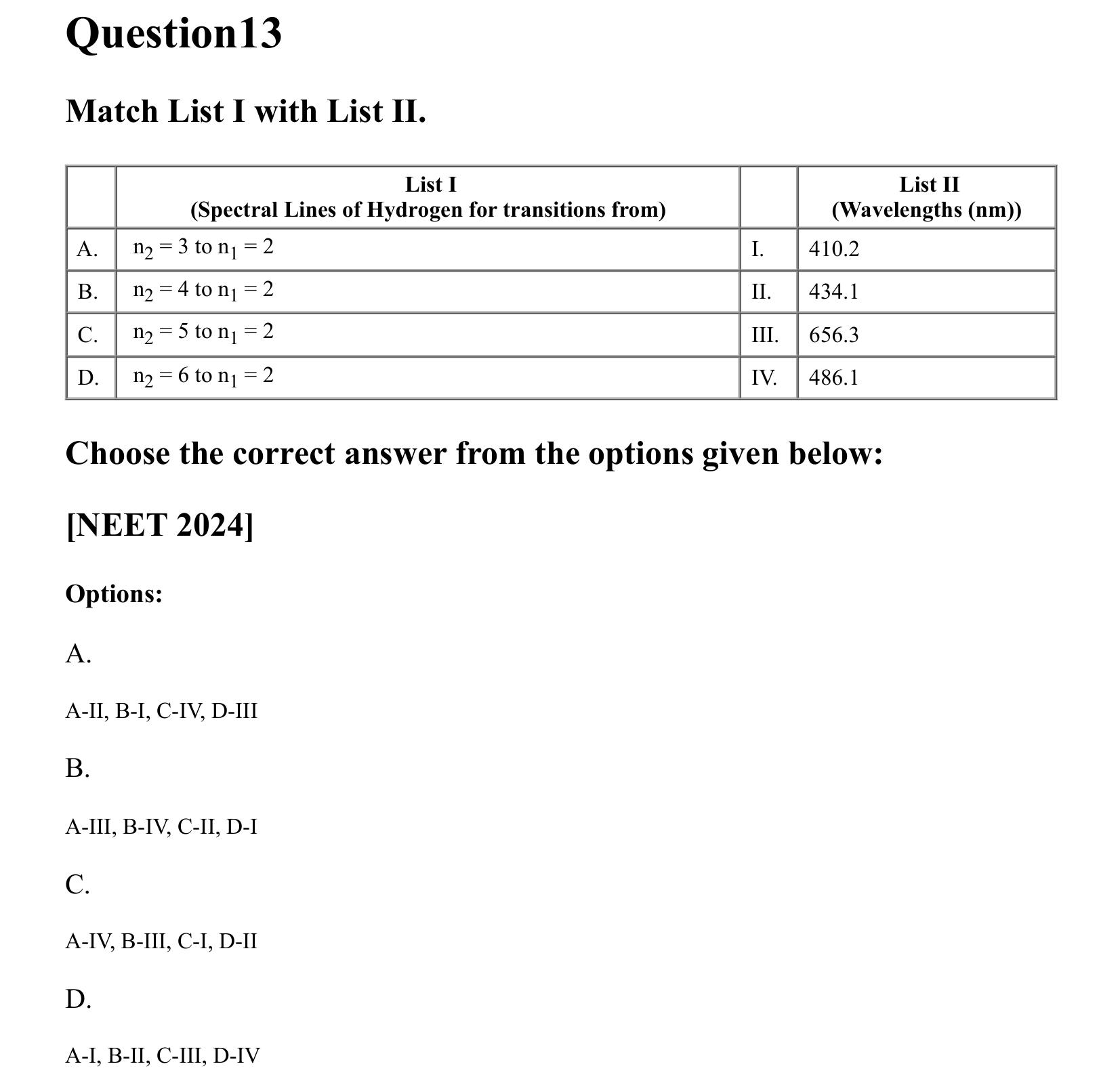 Atoms and Nuclei question 13