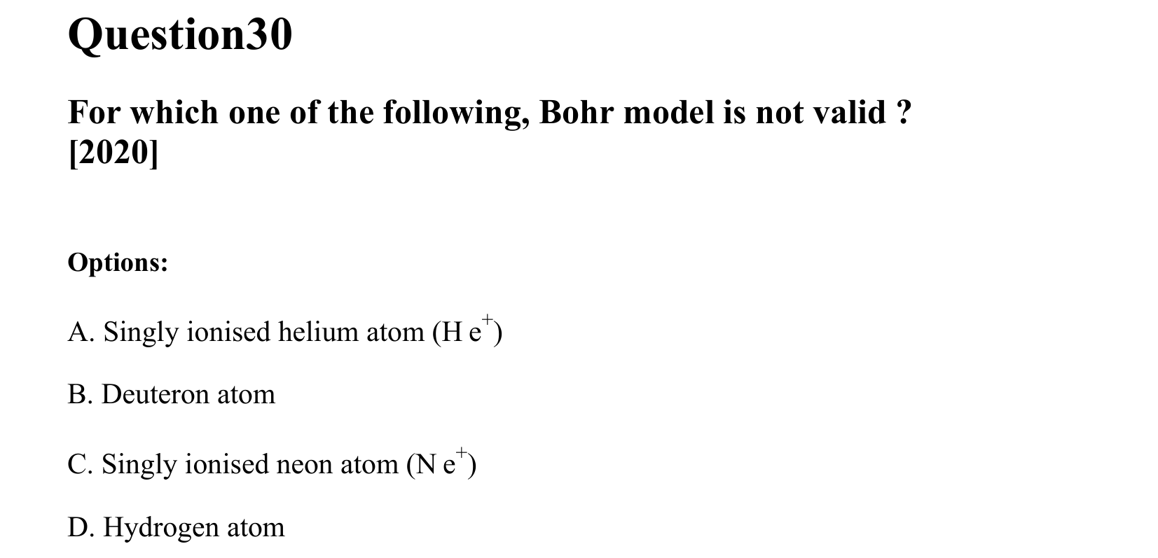 Atoms and Nuclei question 30