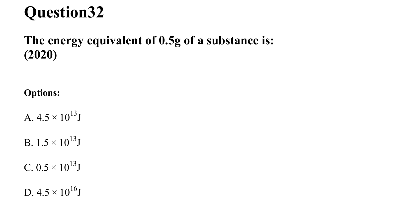 Atoms and Nuclei question 32