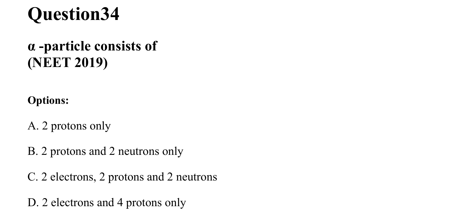 Atoms and Nuclei question 34