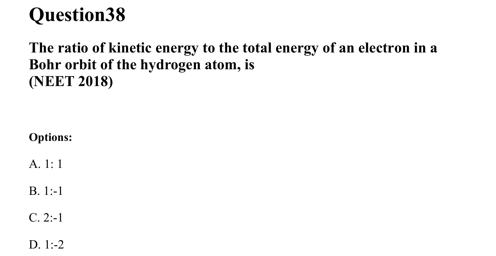 Atoms and Nuclei question 38
