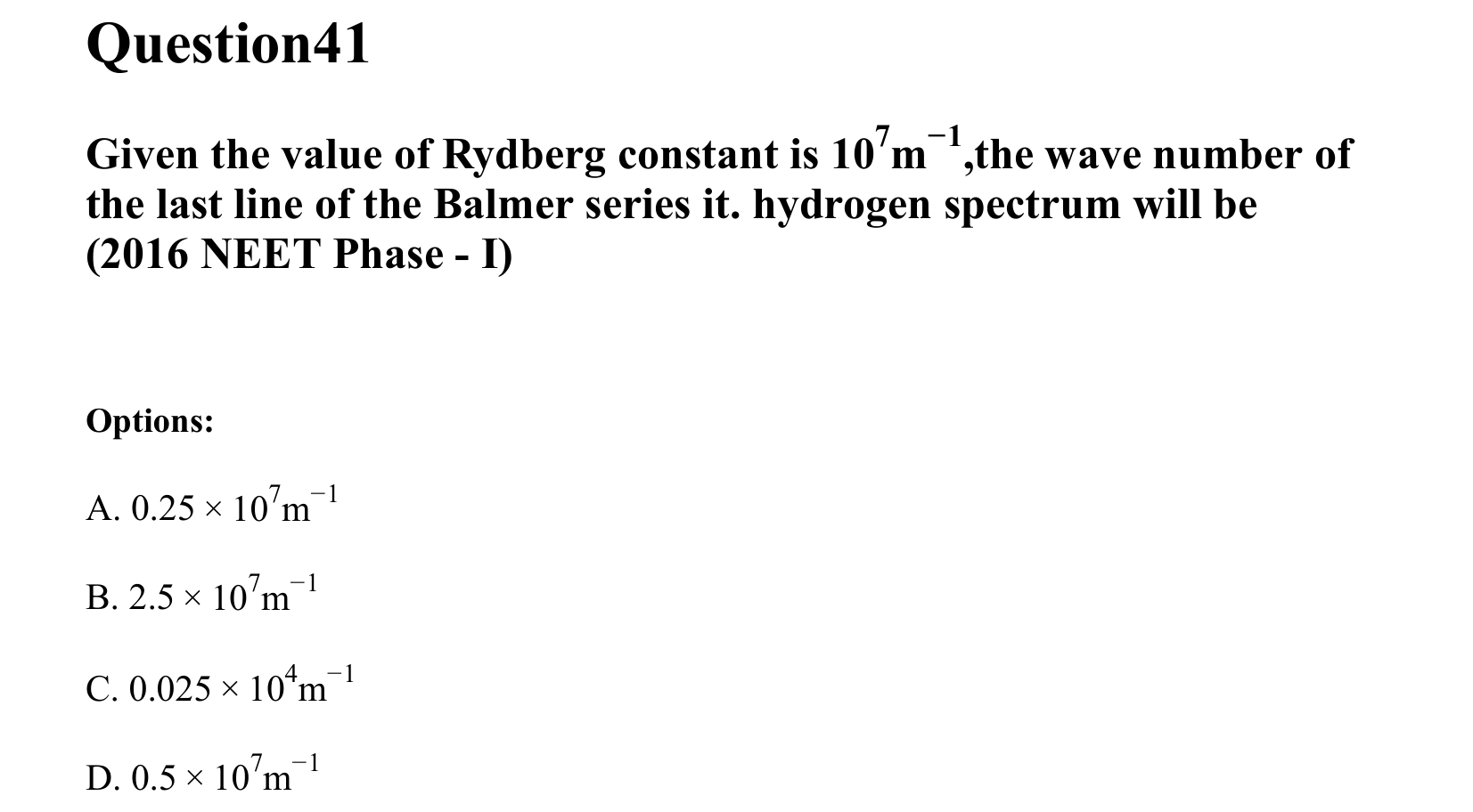 Atoms and Nuclei question 41