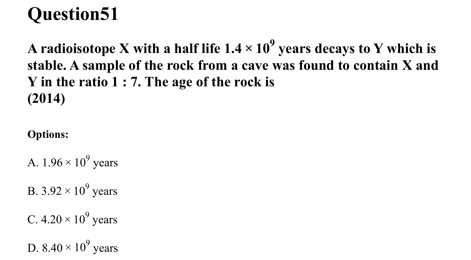 Atoms and Nuclei question 51